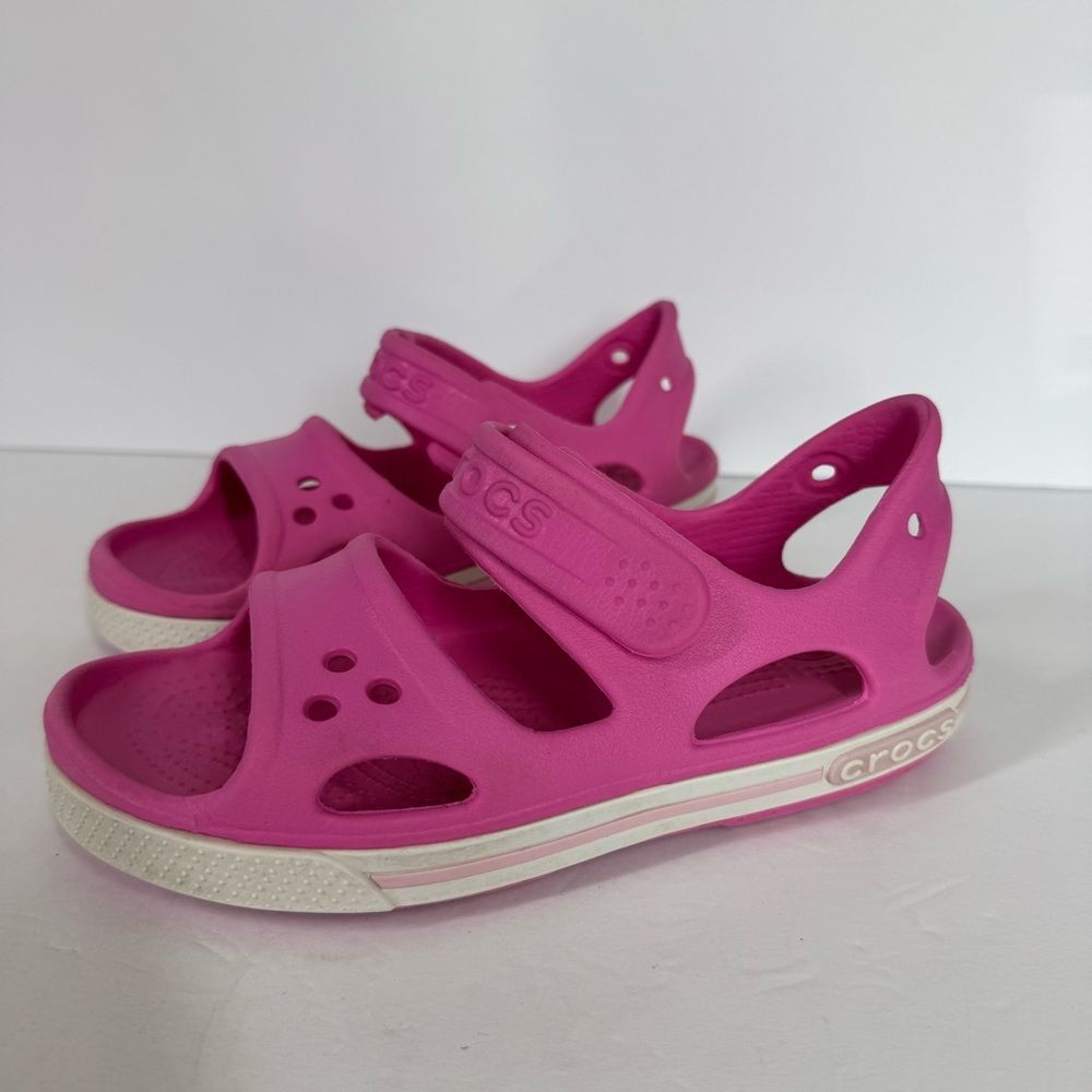Crocs Kids Crocband II Sandals Water Shoes Pink Summer Girls Size 13 14854 - Picture 2 of 11